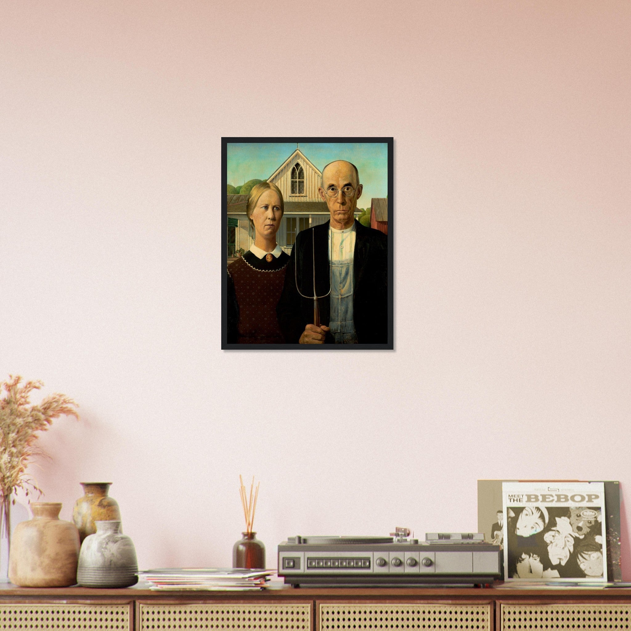 American Gothic Framed, Grant Wood 1930 - American Gothic Framed Print - WallArtPrints4U