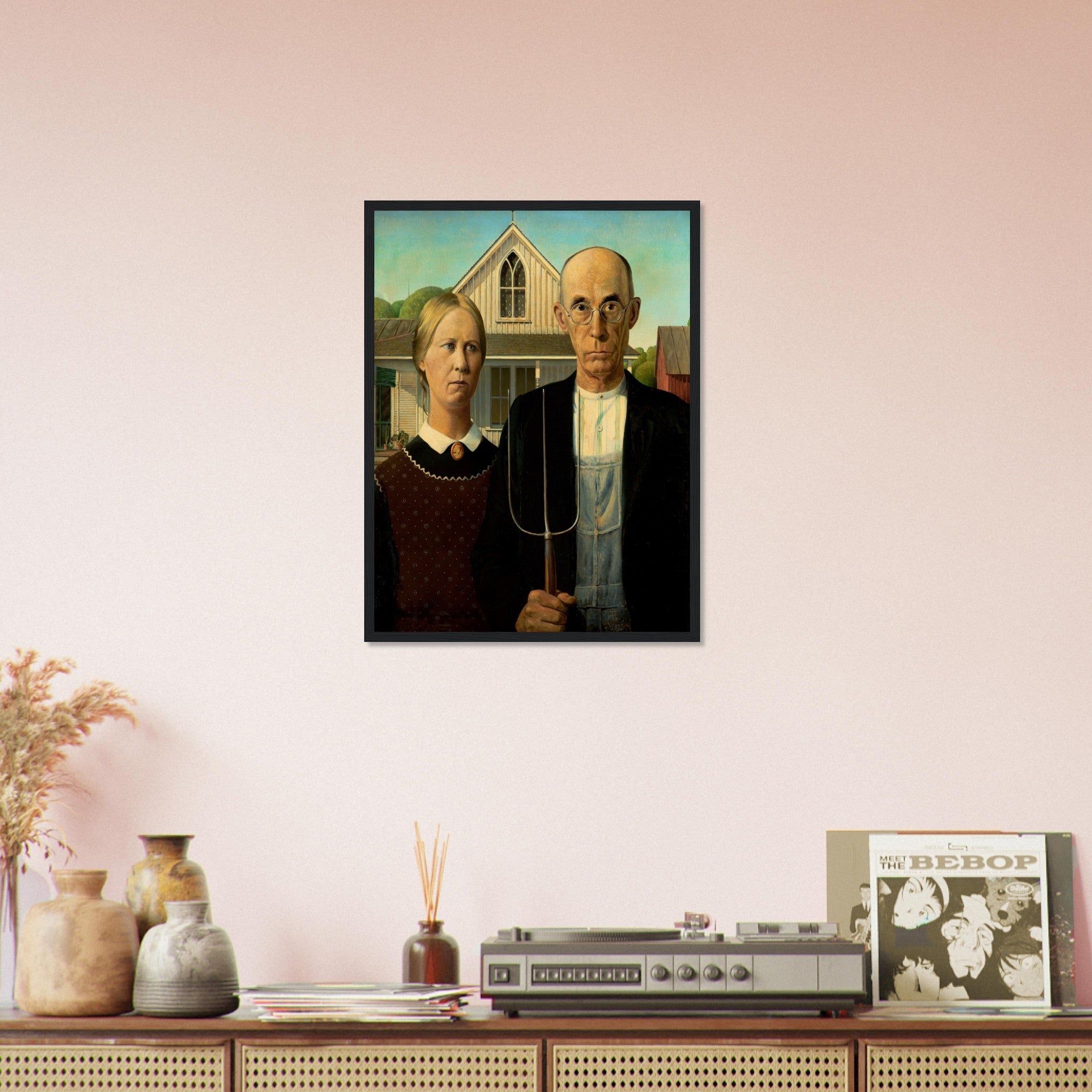 American Gothic Framed, Grant Wood 1930 - American Gothic Framed Print - WallArtPrints4U