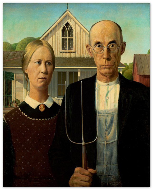 American Gothic Poster, Grant Wood 1930 - American Gothic Print - WallArtPrints4U