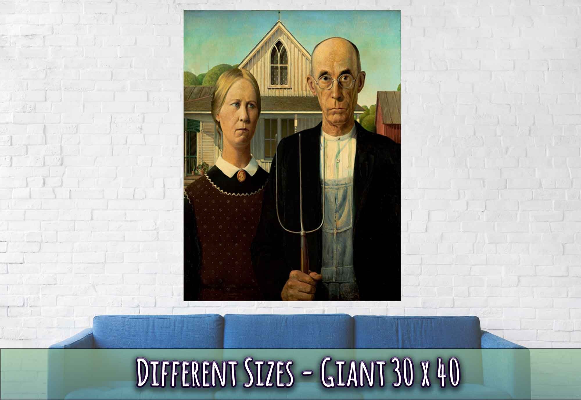 American Gothic Poster, Grant Wood 1930 - American Gothic Print - WallArtPrints4U