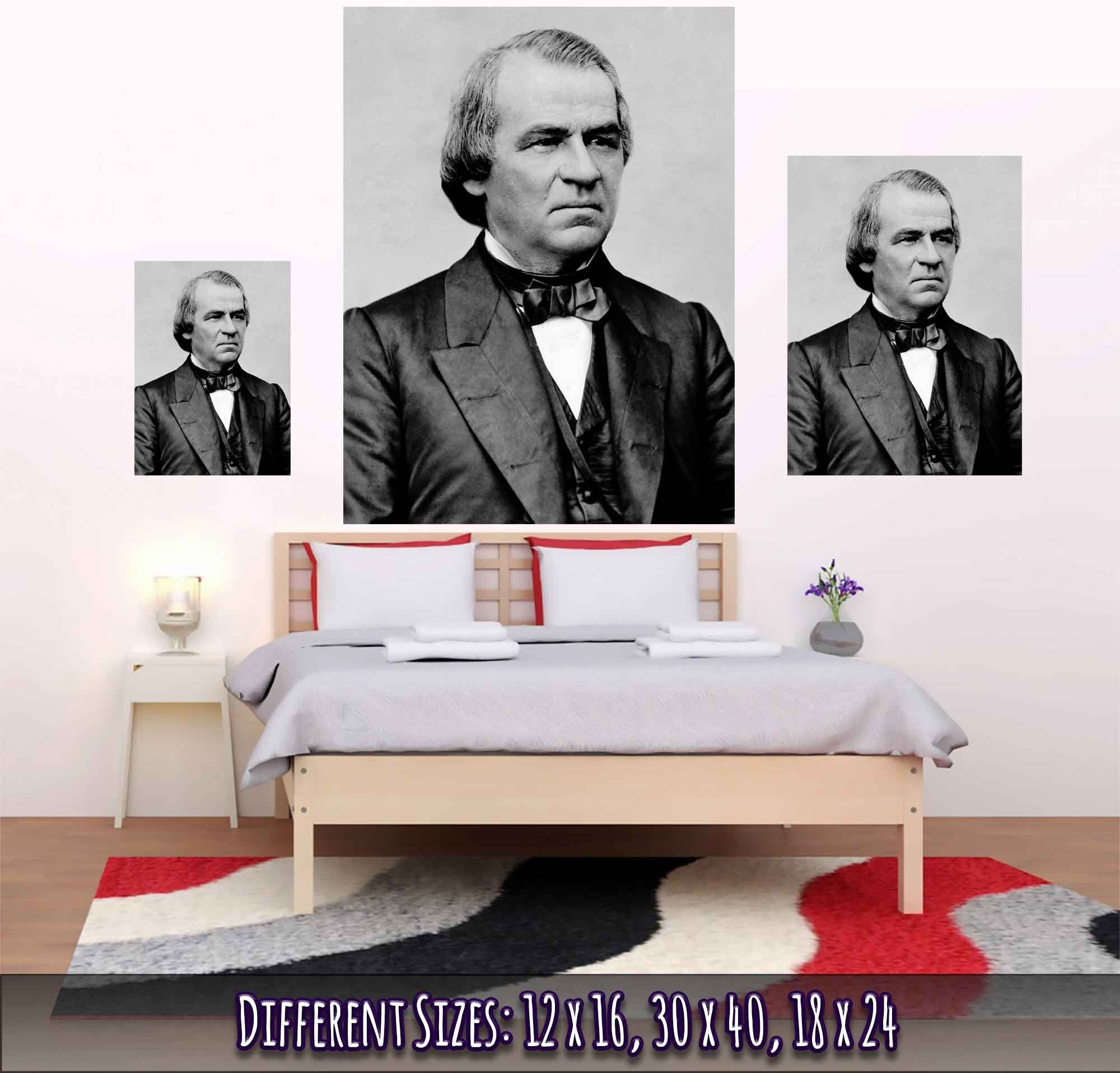 Andrew Johnson Poster, 17th President Of Usa, Vintage Photo Portrait - Andrew Johnson Print - WallArtPrints4U