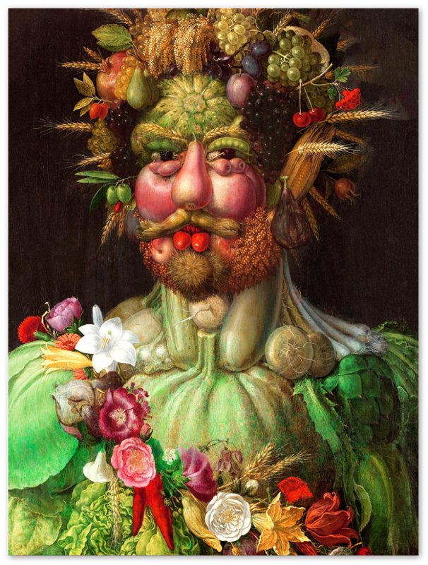 Arcimboldo Print Vertumus Rudolf 2nd, Giuseppe Arcimboldo Vegetable Fruit Face Poster Print - WallArtPrints4U