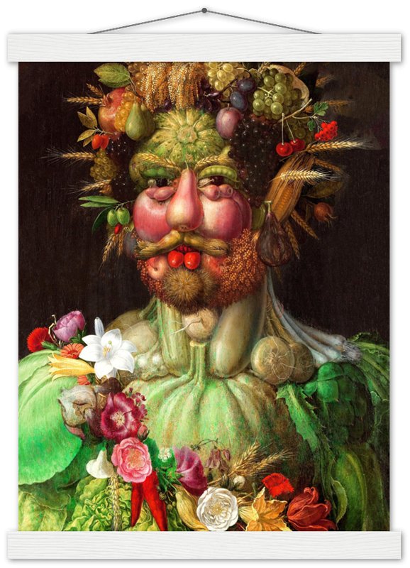 Arcimboldo Print Vertumus Rudolf 2nd, Giuseppe Arcimboldo Vegetable Fruit Face Poster Print - WallArtPrints4U