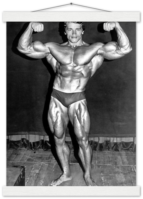 Arnold Schwarzenegger Poster, Double Biceps Pose, Vintage Photo, Arnold Print - WallArtPrints4U