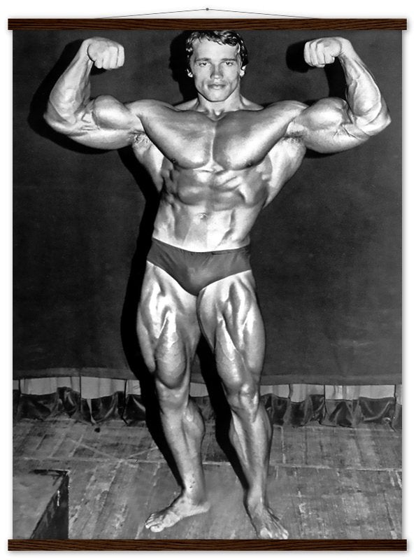 Arnold Schwarzenegger Poster, Double Biceps Pose, Vintage Photo, Arnold Print - WallArtPrints4U