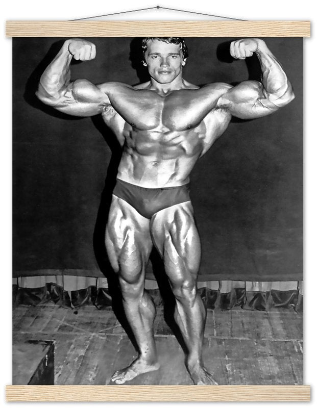 Arnold Schwarzenegger Poster, Double Biceps Pose, Vintage Photo, Arnold Print - WallArtPrints4U