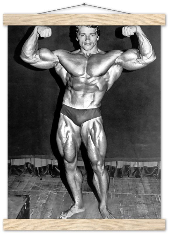 Arnold Schwarzenegger Poster, Double Biceps Pose, Vintage Photo, Arnold Print - WallArtPrints4U