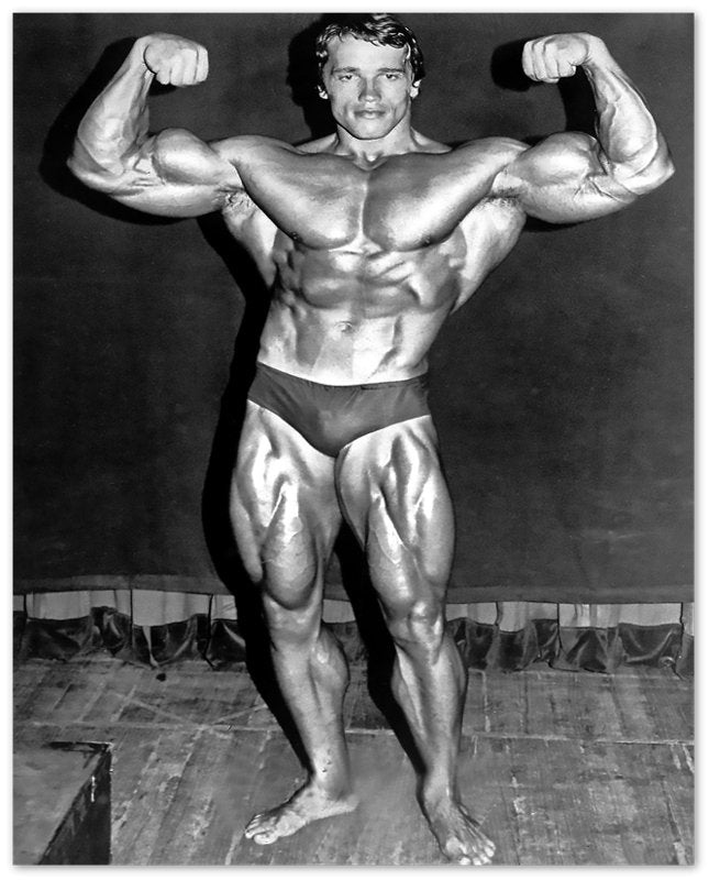 Arnold Schwarzenegger Poster, Double Biceps Pose, Vintage Photo, Arnold Print - WallArtPrints4U