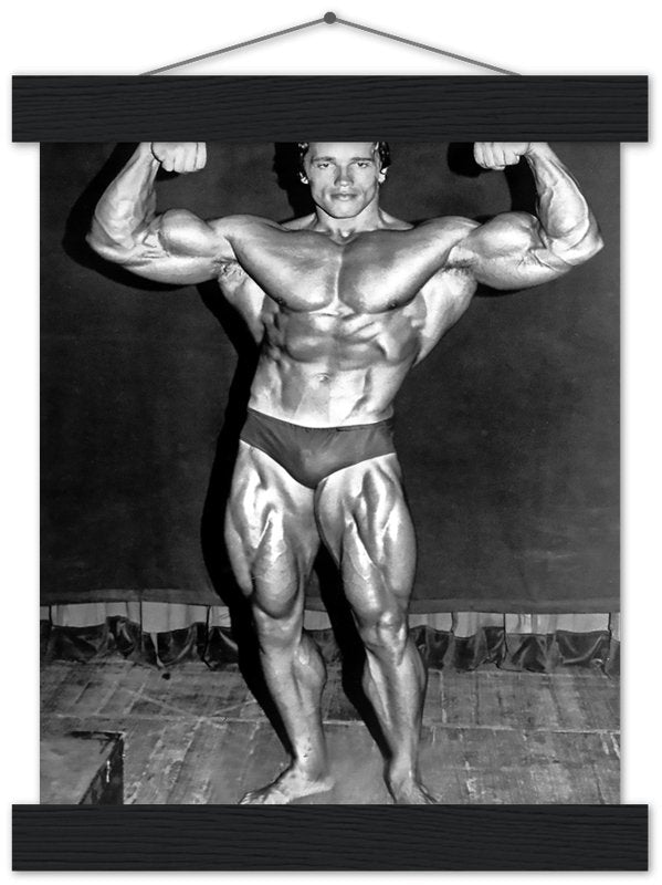 Arnold Schwarzenegger Poster, Double Biceps Pose, Vintage Photo, Arnold Print - WallArtPrints4U