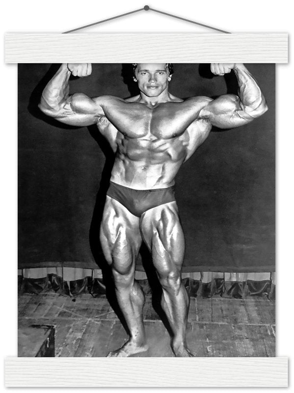 Arnold Schwarzenegger Poster, Double Biceps Pose, Vintage Photo, Arnold Print - WallArtPrints4U