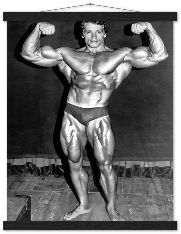 Arnold Schwarzenegger Poster, Double Biceps Pose, Vintage Photo, Arnold Print - WallArtPrints4U