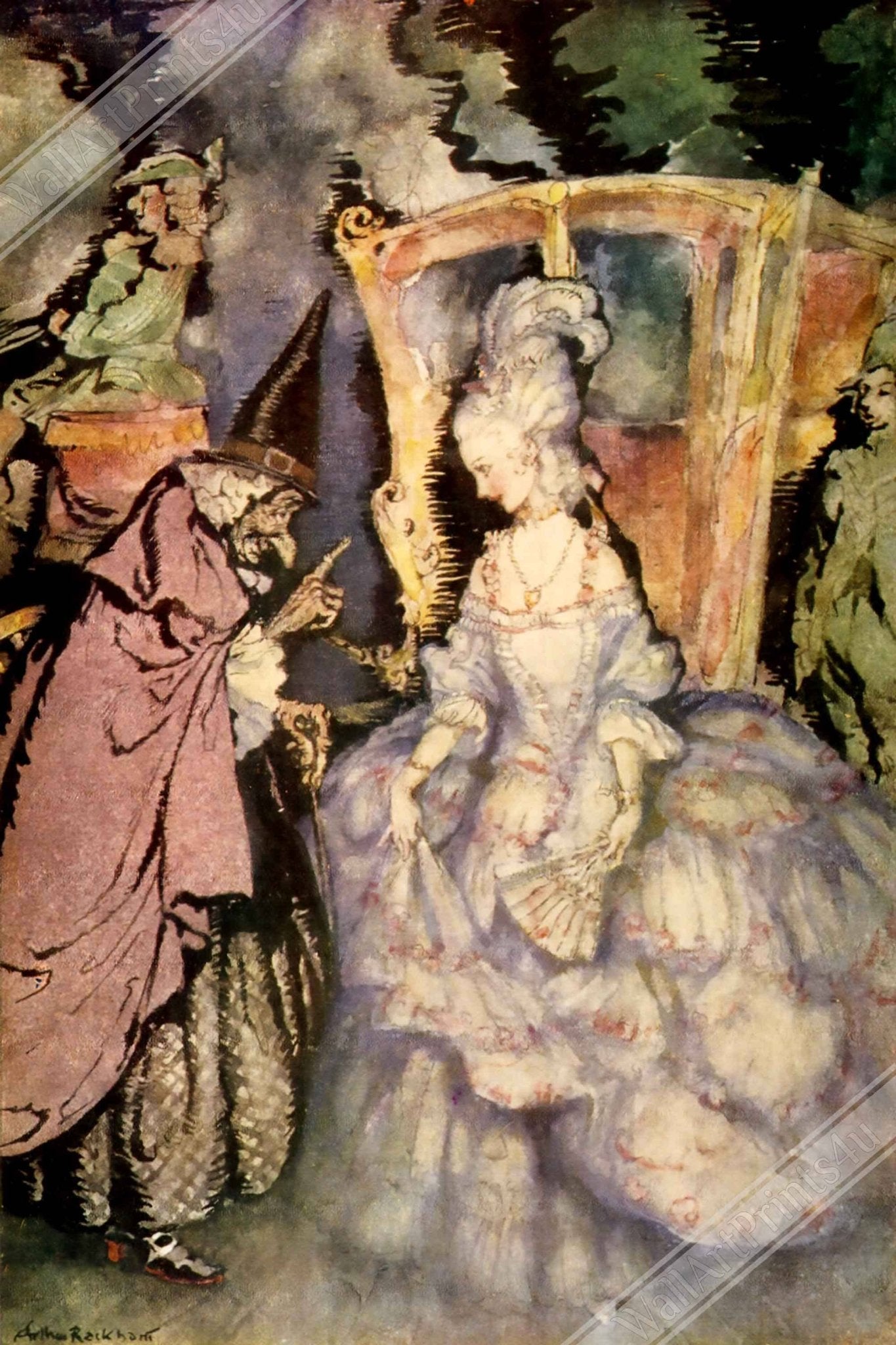 Arthur Rackham Canvas Print - Cinderella - Arthur Rackham Canvas - Fairy Book 1933 - WallArtPrints4U
