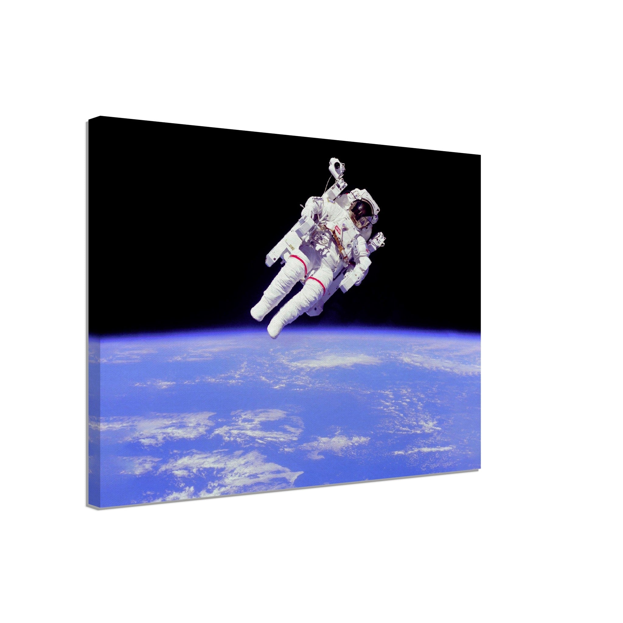 Astronaut Canvas - Vintage Astronaut "Free Flying" Away From Ship Using Mmu - WallArtPrints4U