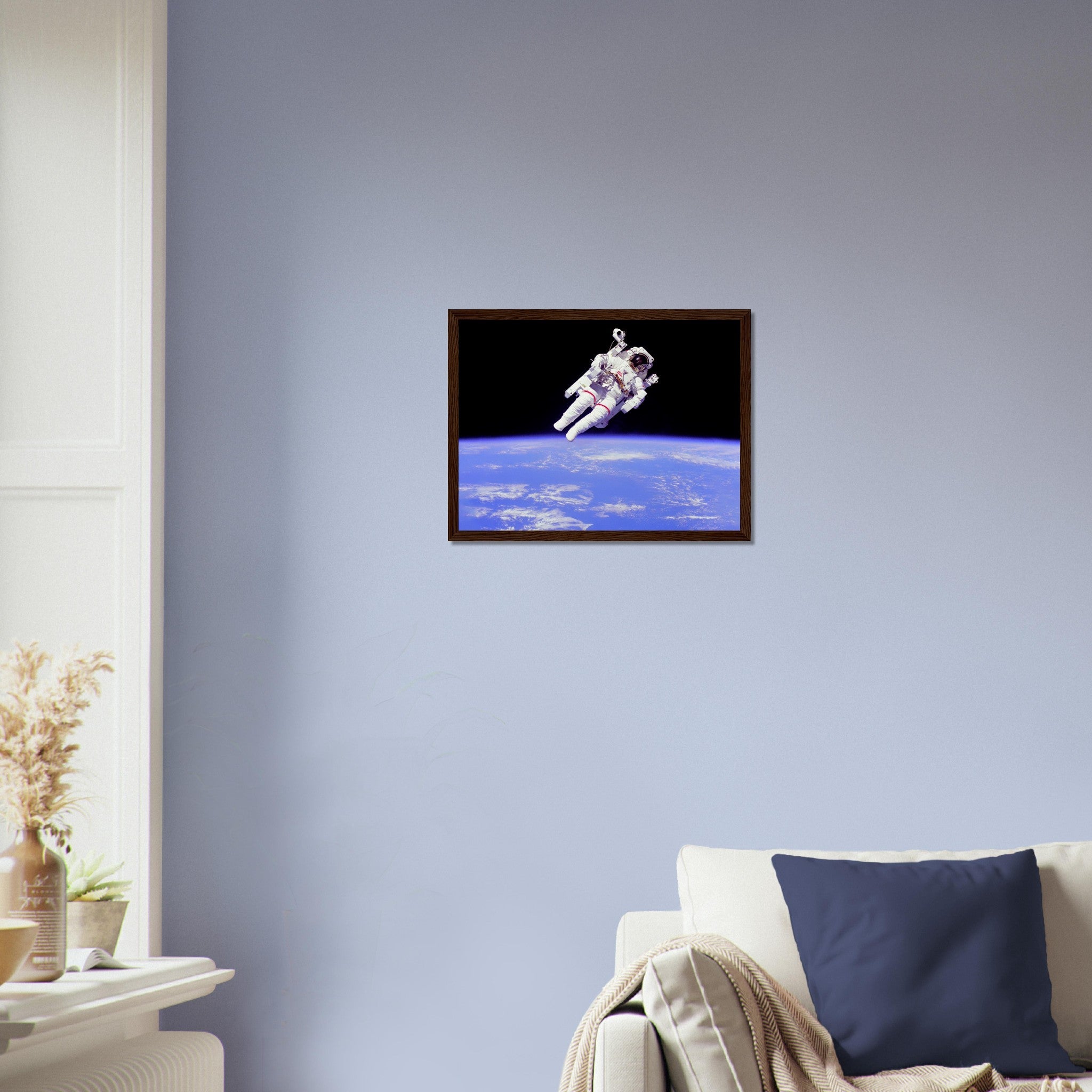 Astronaut Framed - Vintage Astronaut "Free Flying" Away From Ship Using Mmu - WallArtPrints4U