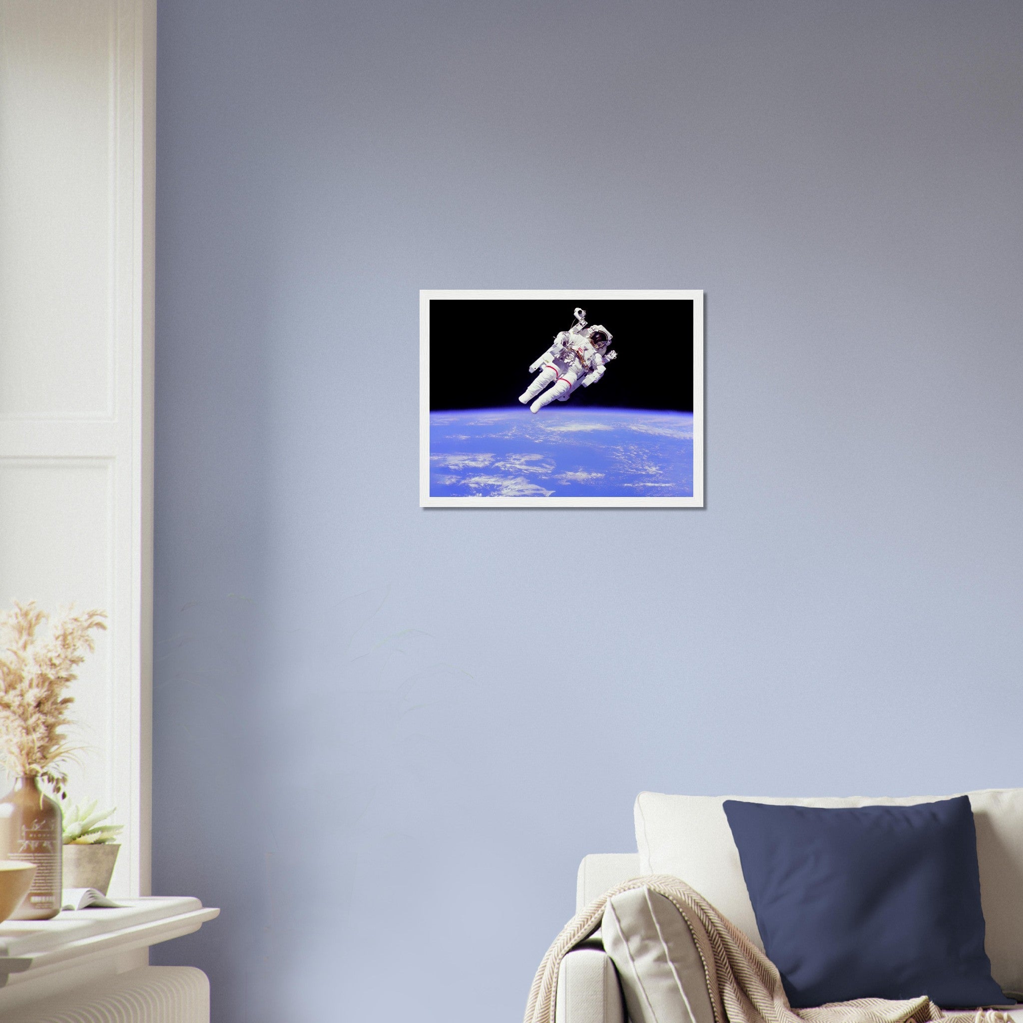 Astronaut Framed - Vintage Astronaut "Free Flying" Away From Ship Using Mmu - WallArtPrints4U
