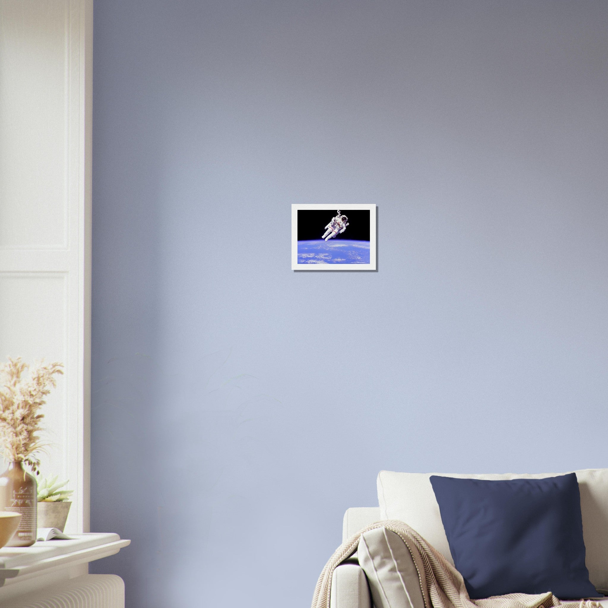 Astronaut Framed - Vintage Astronaut "Free Flying" Away From Ship Using Mmu - WallArtPrints4U