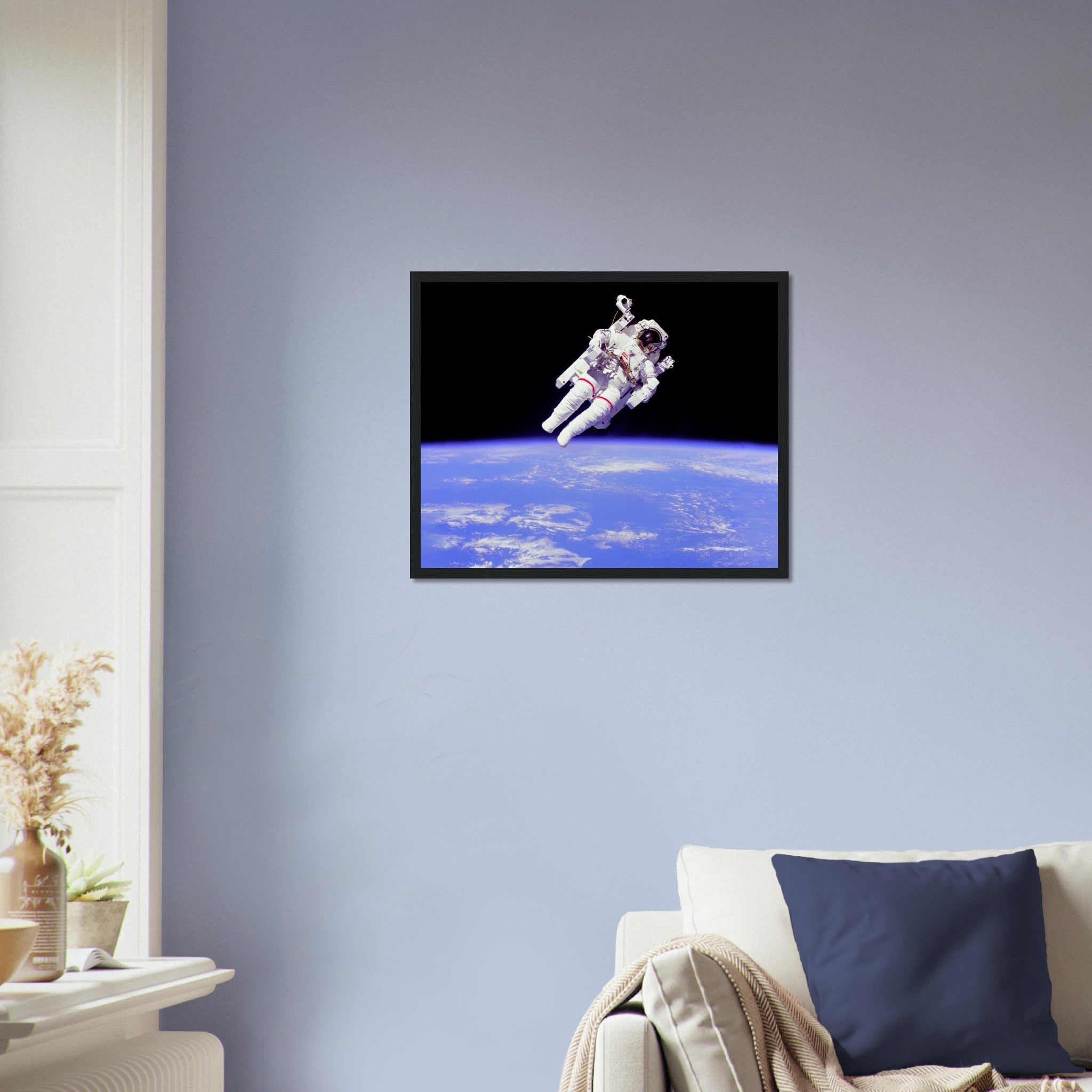Astronaut Framed - Vintage Astronaut "Free Flying" Away From Ship Using Mmu - WallArtPrints4U