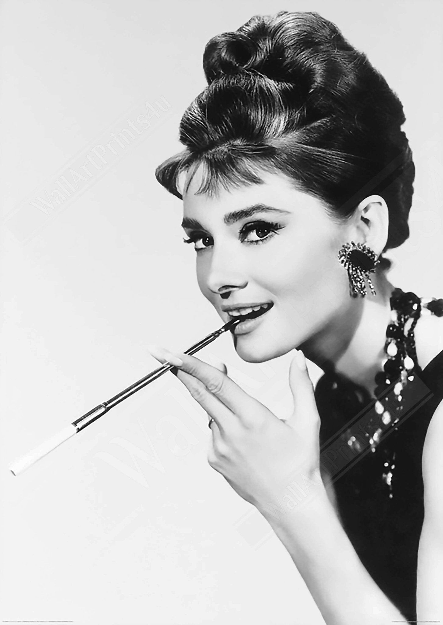 Audrey Hepburn Canvas Print, Smoking Fashion Icon, Rare Photo, Sex Symbol Audrey Hepburn Canvas - WallArtPrints4U