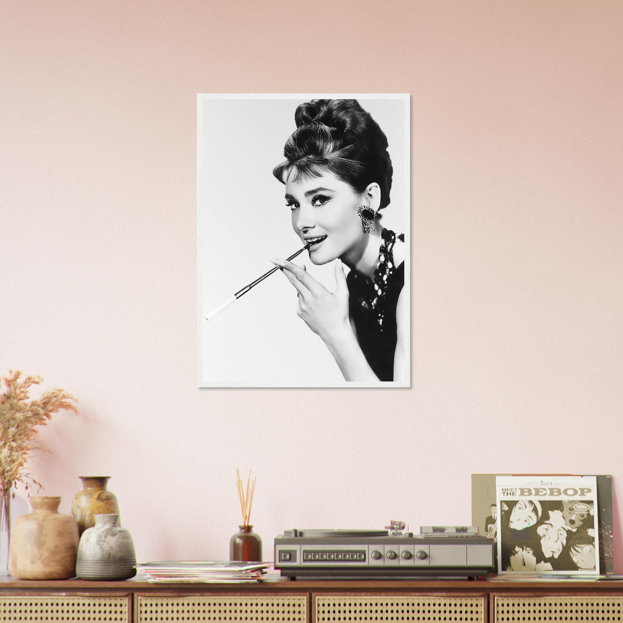 Audrey Hepburn Framed Print, Smoking Fashion Icon, Rare Photo, Sex Symbol Audrey Hepburn Framed - WallArtPrints4U