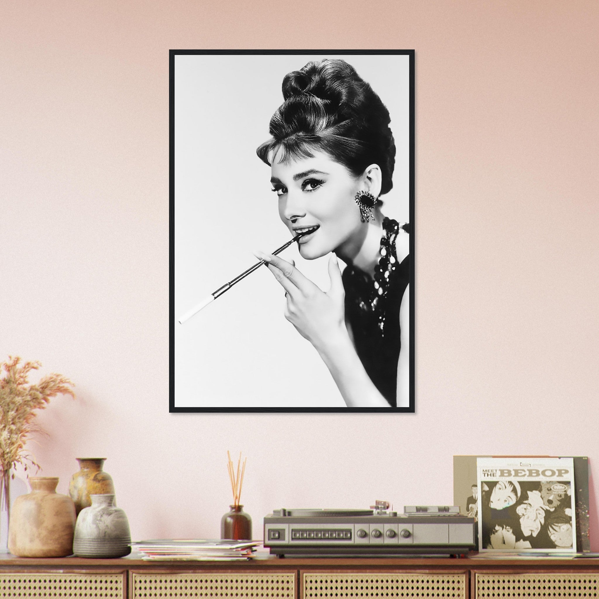 Audrey Hepburn Framed Print, Smoking Fashion Icon, Rare Photo, Sex Symbol Audrey Hepburn Framed - WallArtPrints4U