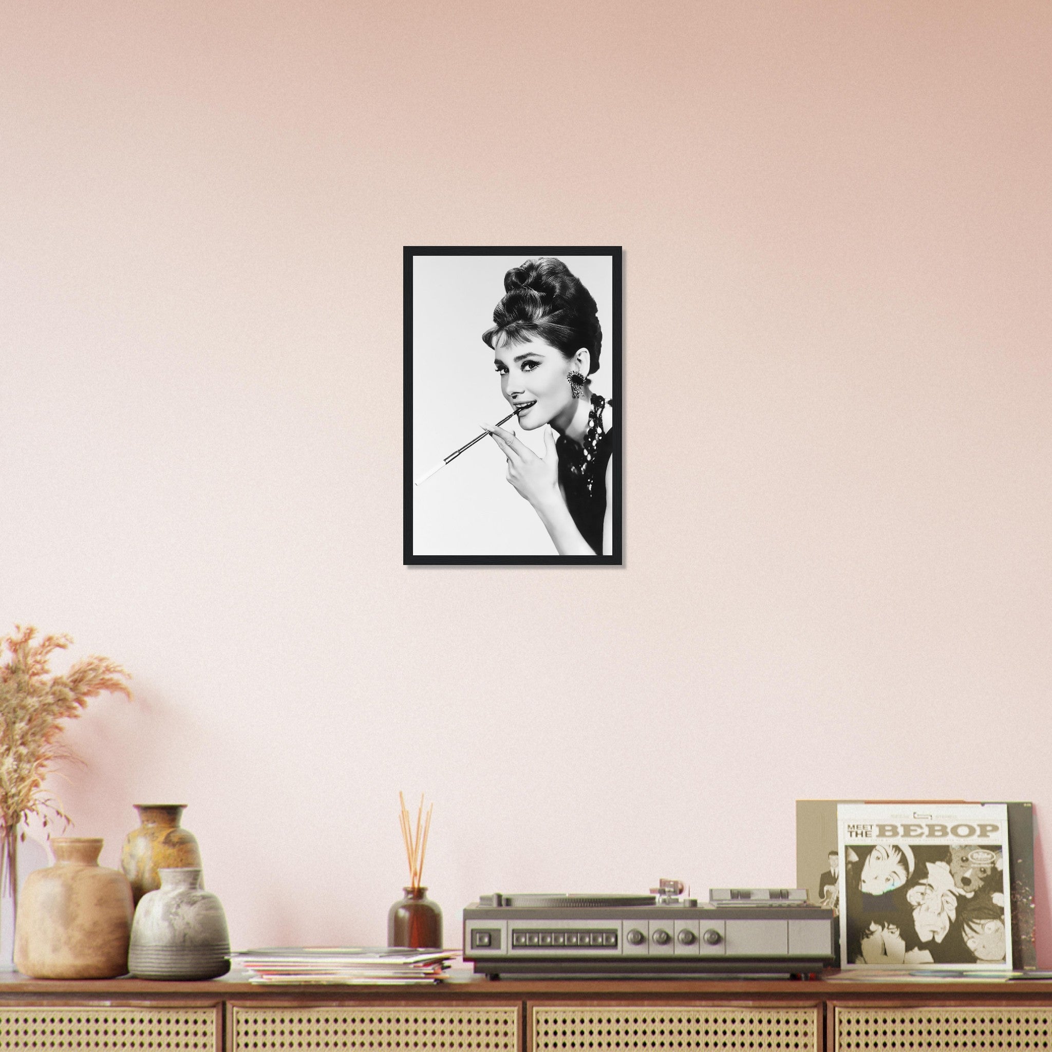 Audrey Hepburn Framed Print, Smoking Fashion Icon, Rare Photo, Sex Symbol Audrey Hepburn Framed - WallArtPrints4U