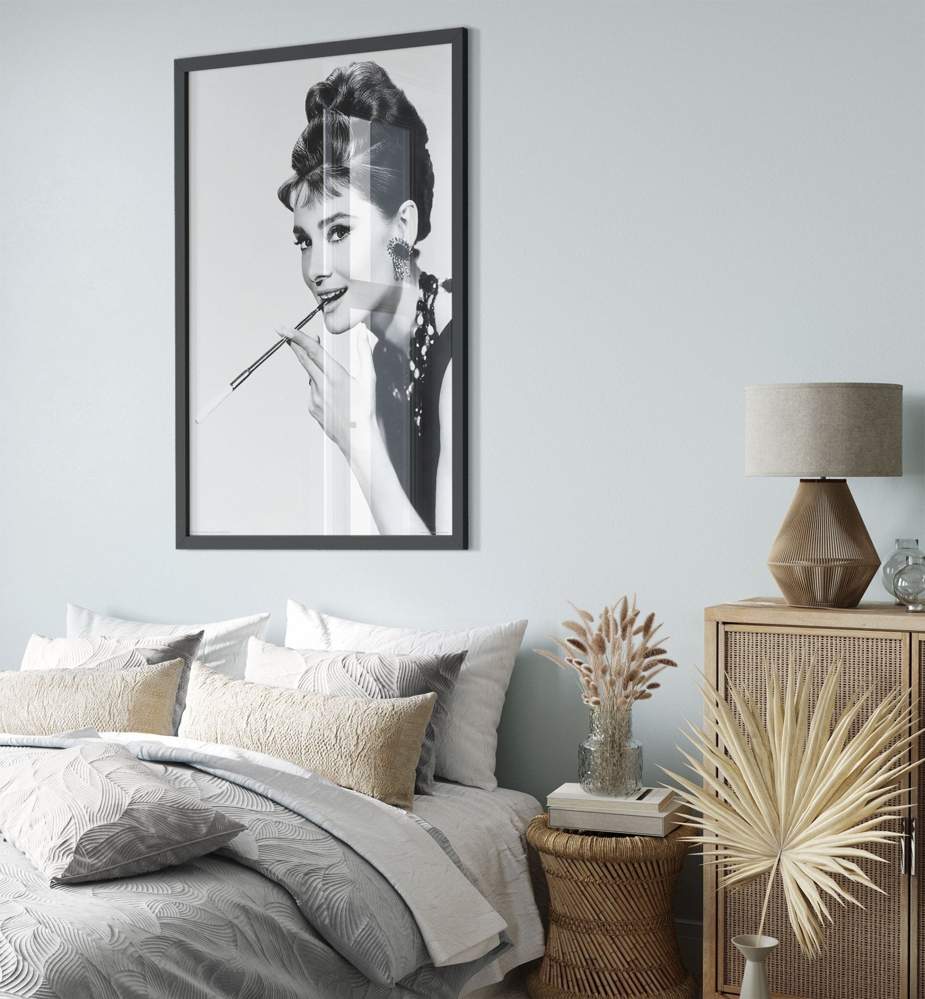 Audrey Hepburn Framed Print, Smoking Fashion Icon, Rare Photo, Sex Symbol Audrey Hepburn Framed - WallArtPrints4U