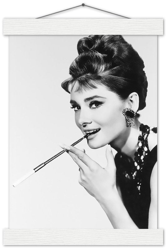 Audrey Hepburn Poster, Smoking Fashion Icon, Rare Photo, Sex Symbol Audrey Hepburn Print - WallArtPrints4U