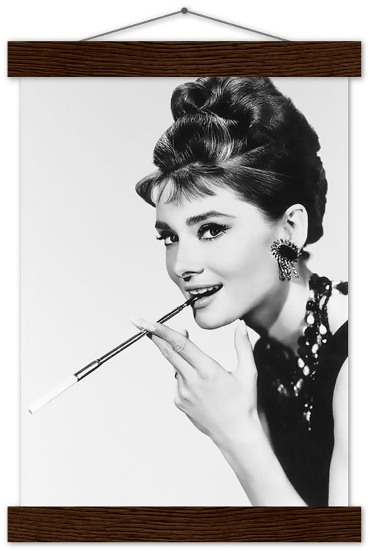 Audrey Hepburn Poster, Smoking Fashion Icon, Rare Photo, Sex Symbol Audrey Hepburn Print - WallArtPrints4U
