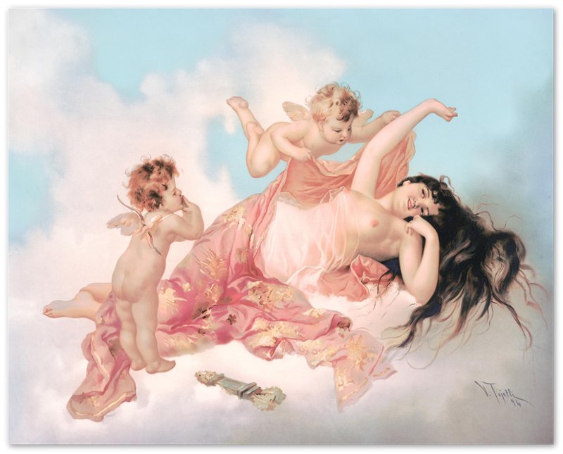 Awakening Of Love Poster Print Valentines Gift Poster, Virgilio Tojett 1894 - WallArtPrints4U