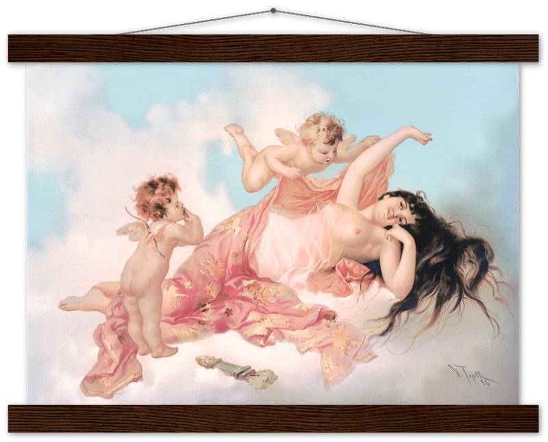 Awakening Of Love Poster Print Valentines Gift Poster, Virgilio Tojett 1894 - WallArtPrints4U