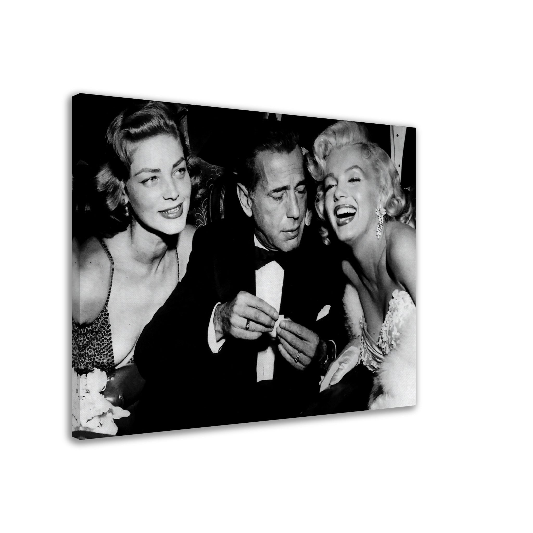 Bacall Bogart & Monroe Canvas, How To Marry A Millionaire Vintage Photo Canvas Print 1953 - WallArtPrints4U