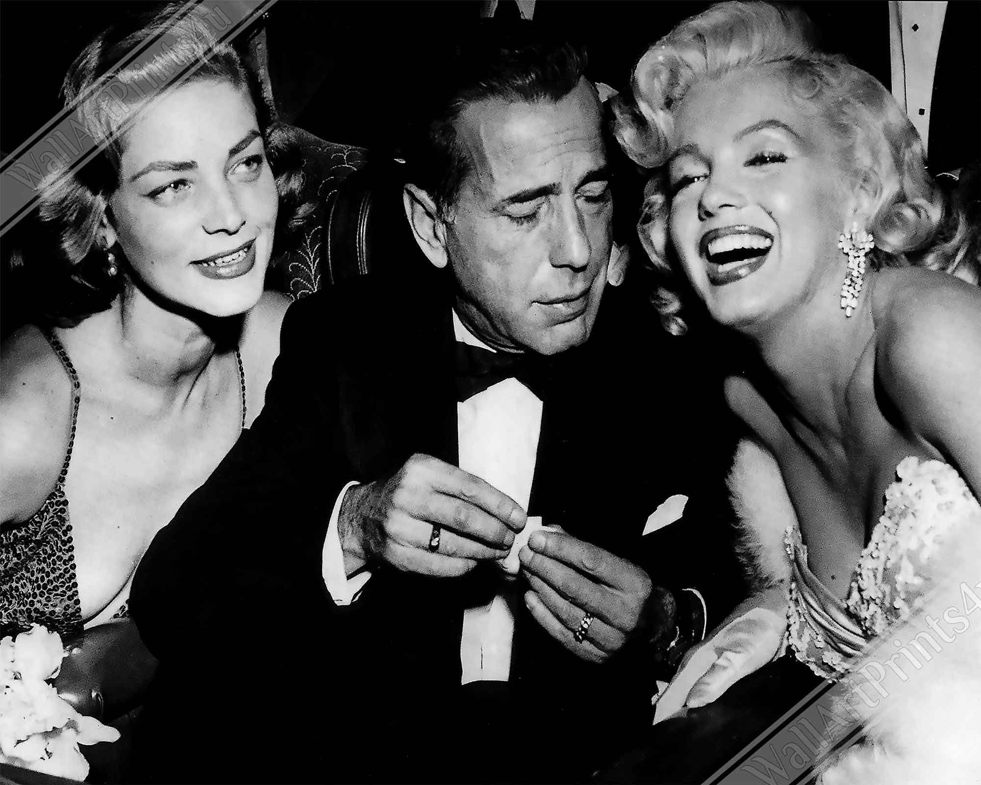 Bacall Bogart & Monroe Canvas, How To Marry A Millionaire Vintage Photo Canvas Print 1953 - WallArtPrints4U