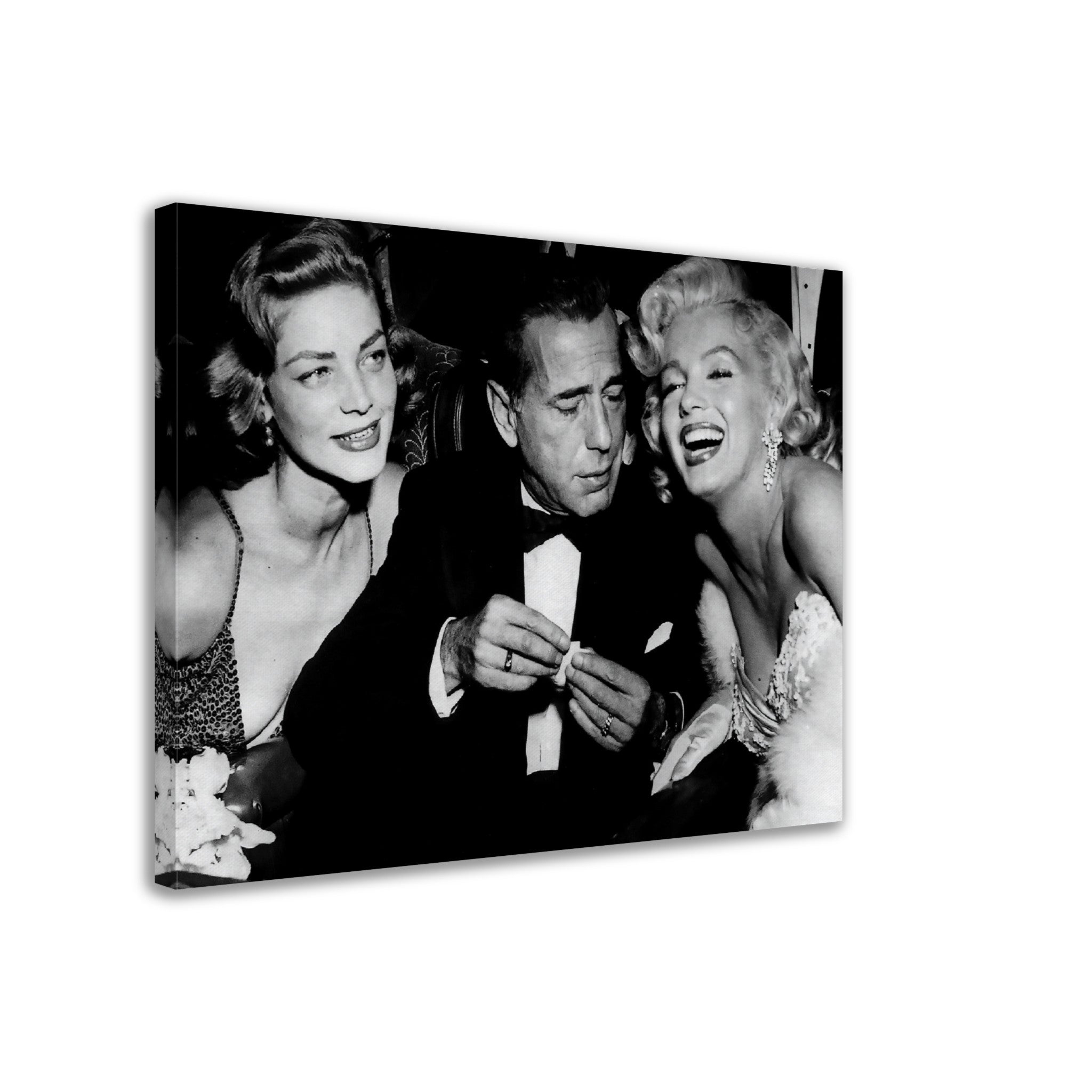 Bacall Bogart & Monroe Canvas, How To Marry A Millionaire Vintage Photo Canvas Print 1953 - WallArtPrints4U