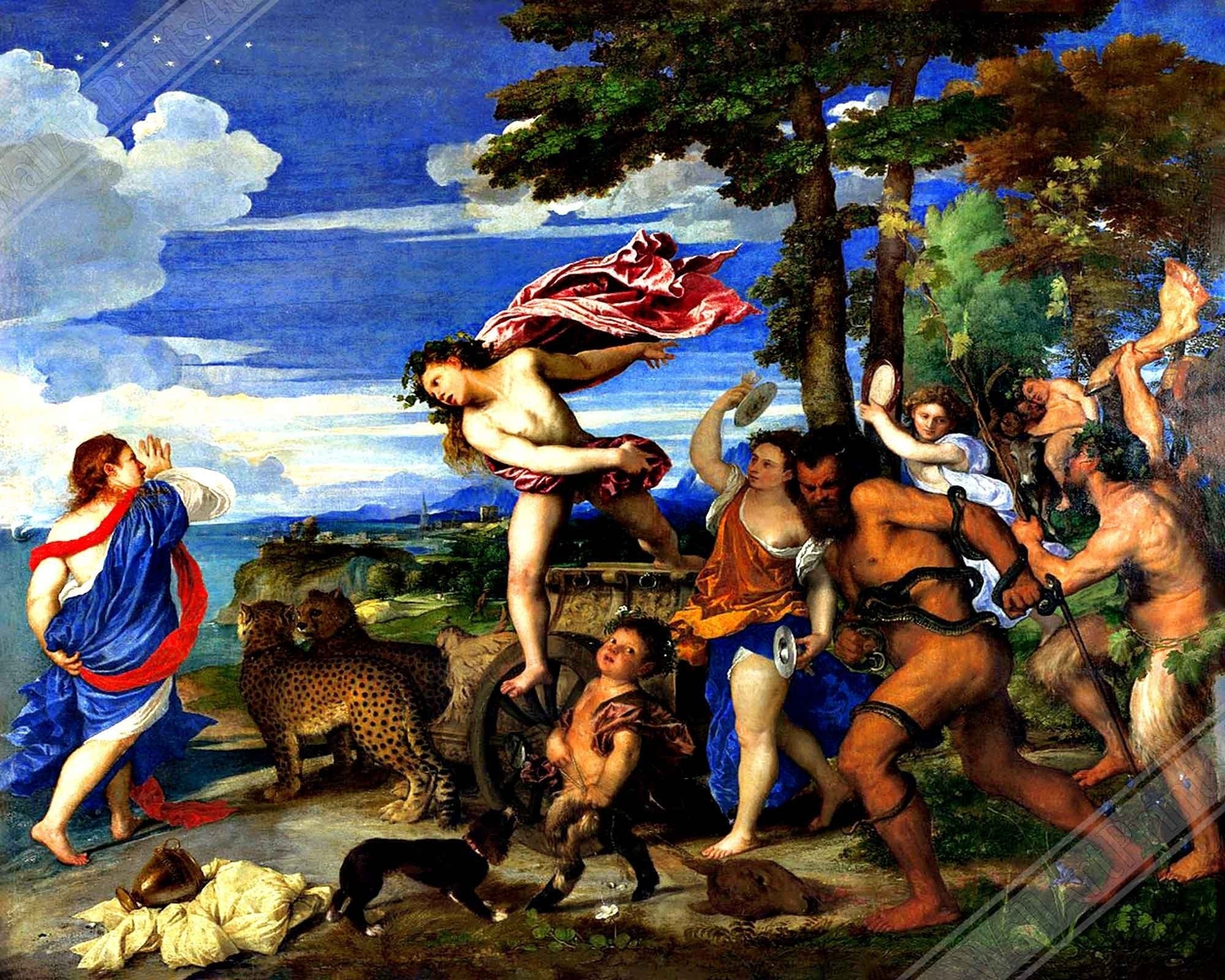 Bacchus Ariadne Canvas - Titian - Bacchus Ariadne Canvas Print - WallArtPrints4U