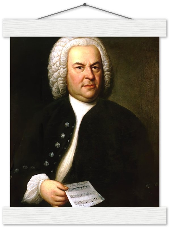 Bach Poster, 17th Century Composer Johannes Sebastian Bach Print Vintage Portrait Print - WallArtPrints4U
