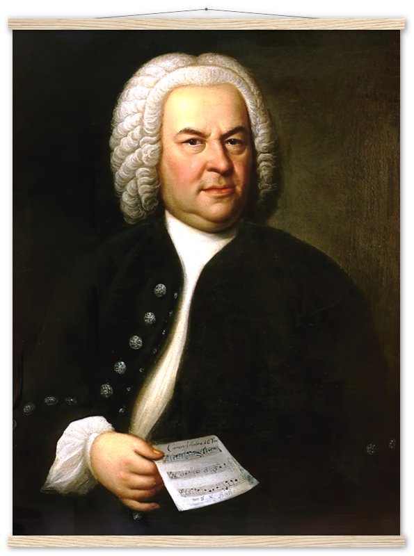 Bach Poster, 17th Century Composer Johannes Sebastian Bach Print Vintage Portrait Print - WallArtPrints4U