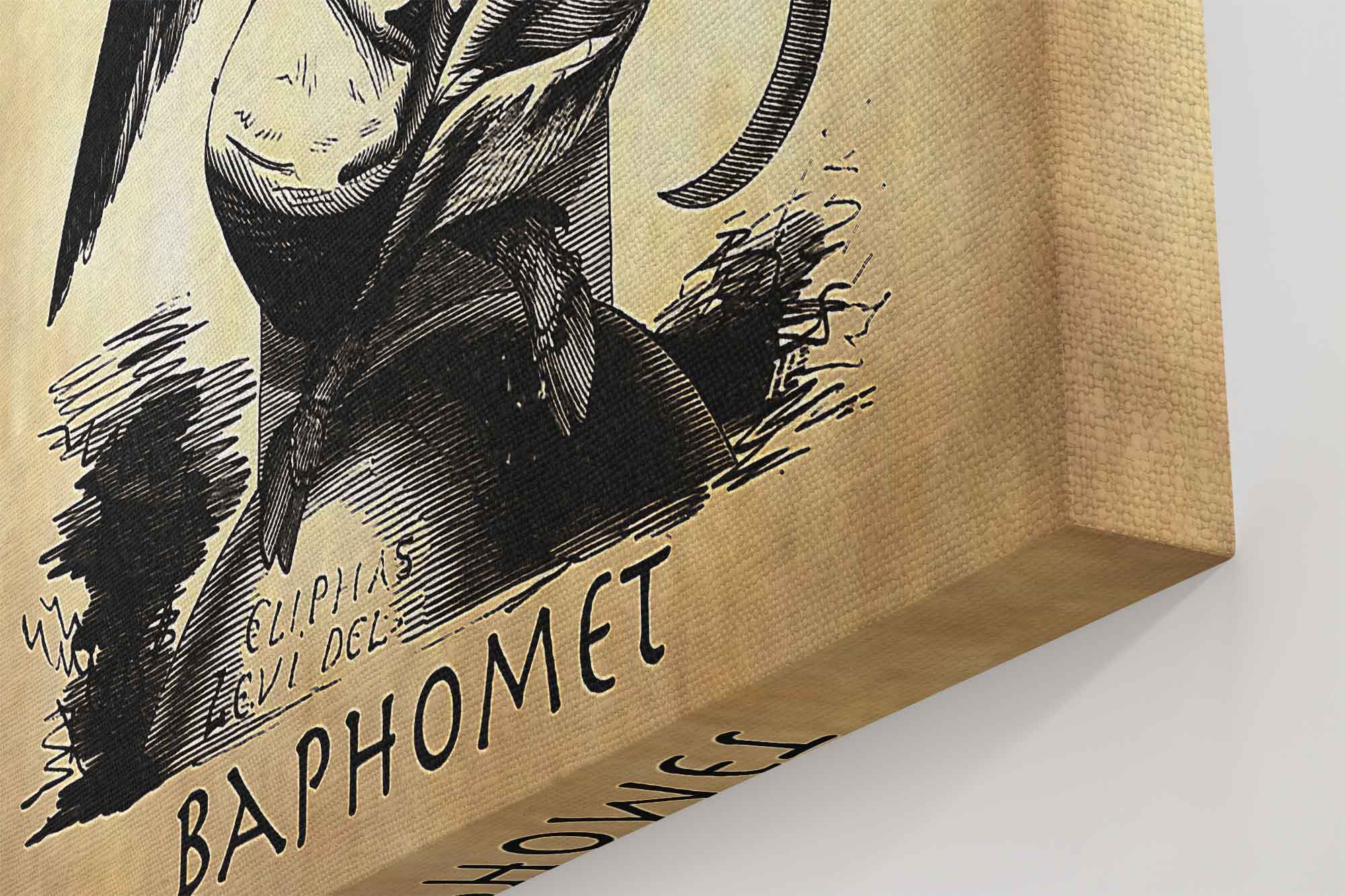 Baphomet Canvas, Parchment Devil Halloween Wall Art, Satanic Goat Giant Canvas - WallArtPrints4U