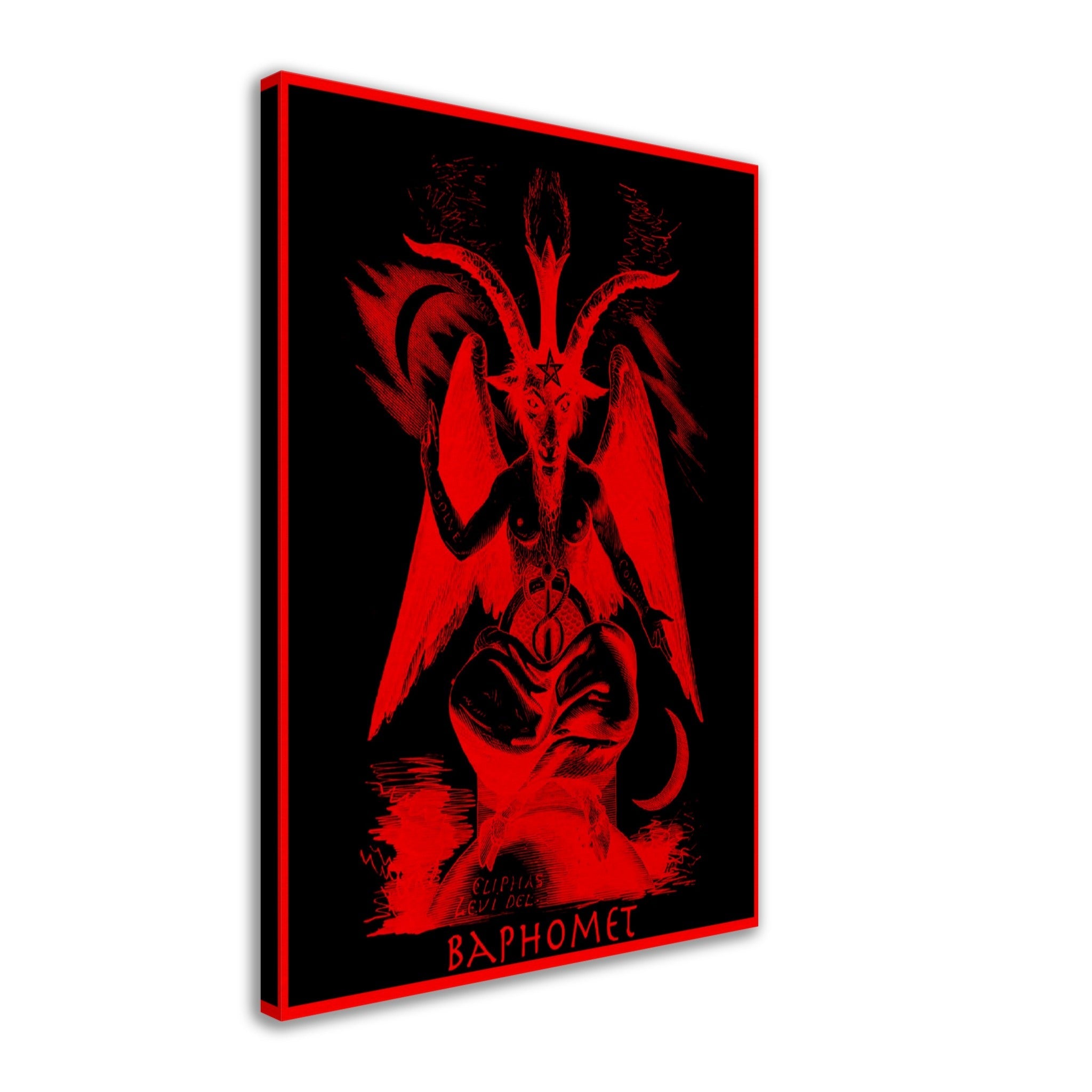 Baphomet Canvas Print, Red Devil Halloween Wall Art, Lucifer Devil Canvas - WallArtPrints4U