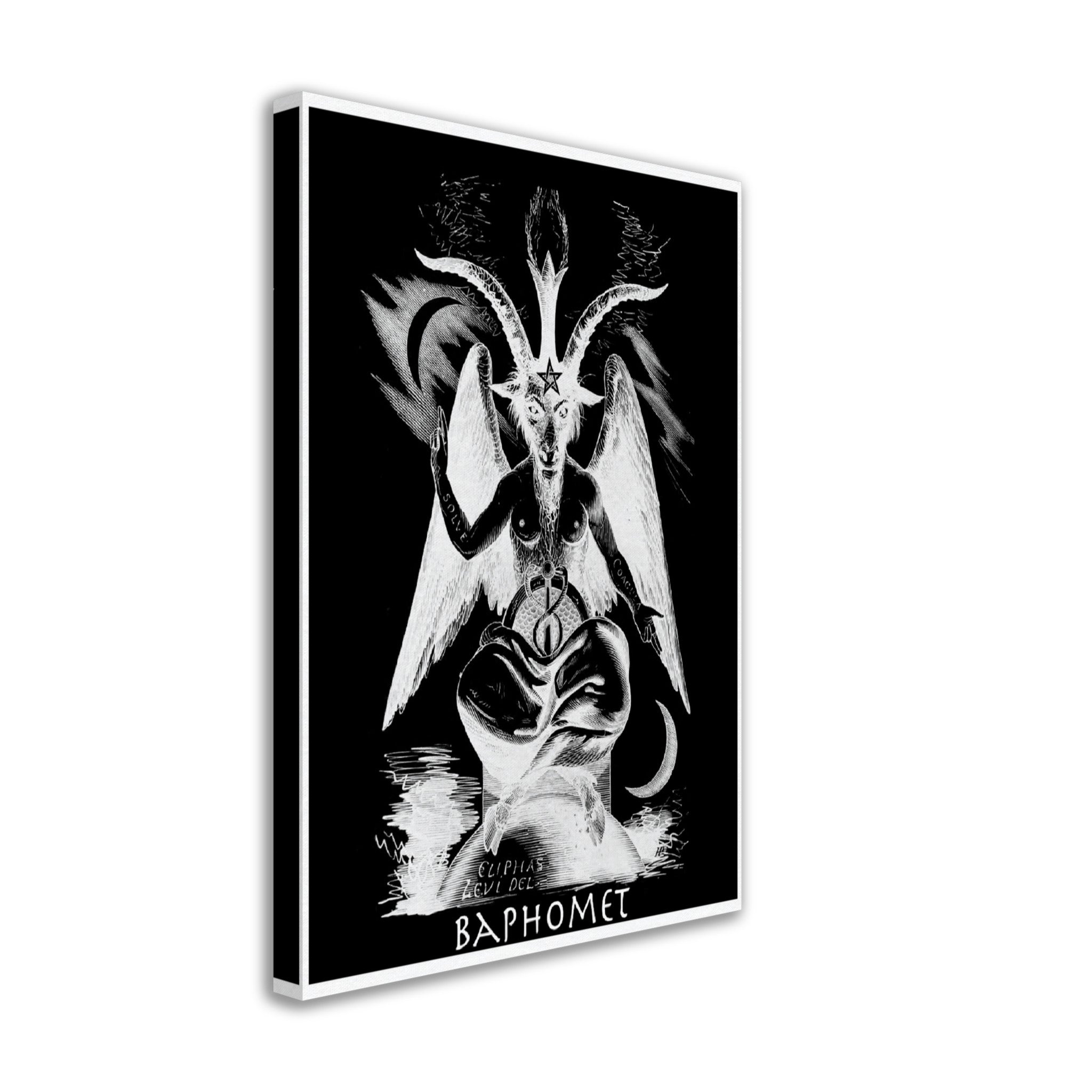 Baphomet Canvas, White Devil Halloween Wall Art, Lucifer Devil Canvas - WallArtPrints4U