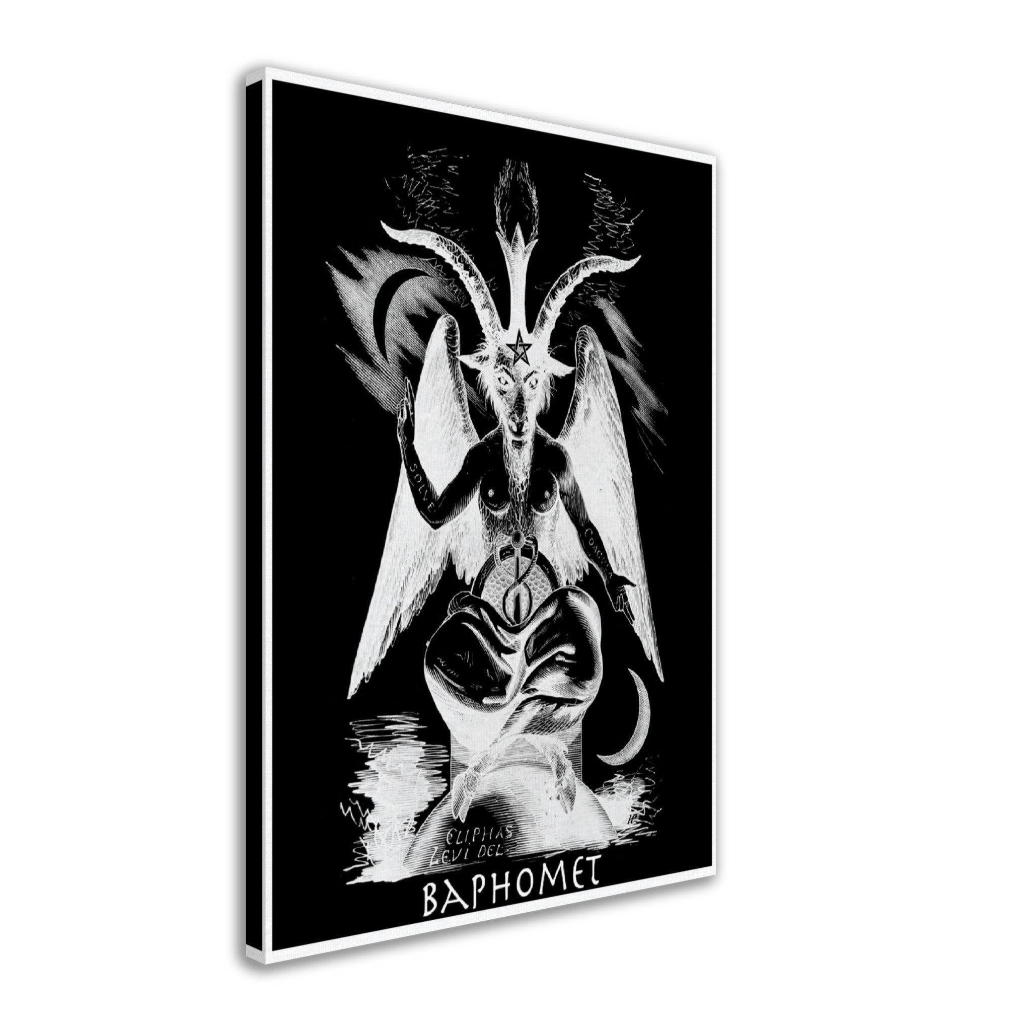 Baphomet Canvas, White Devil Halloween Wall Art, Lucifer Devil Canvas - WallArtPrints4U