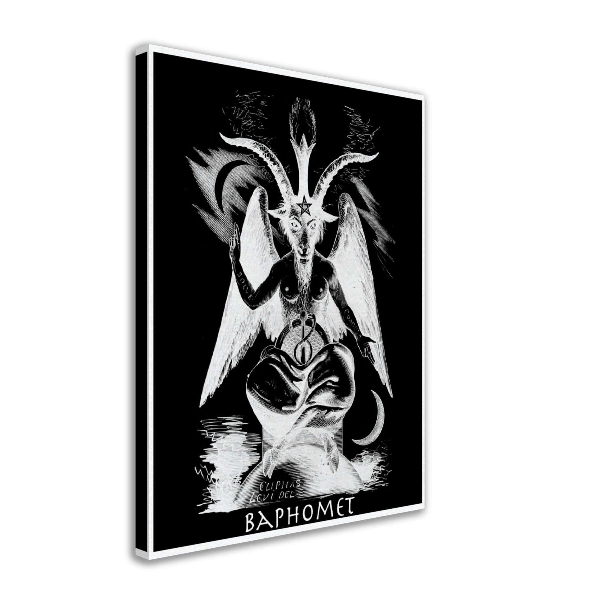 Baphomet Canvas, White Devil Halloween Wall Art, Lucifer Devil Canvas - WallArtPrints4U