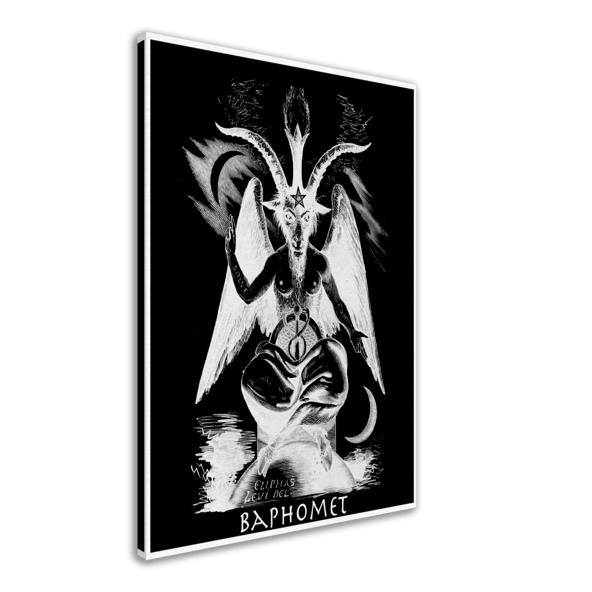 Baphomet Canvas, White Devil Halloween Wall Art, Lucifer Devil Canvas - WallArtPrints4U