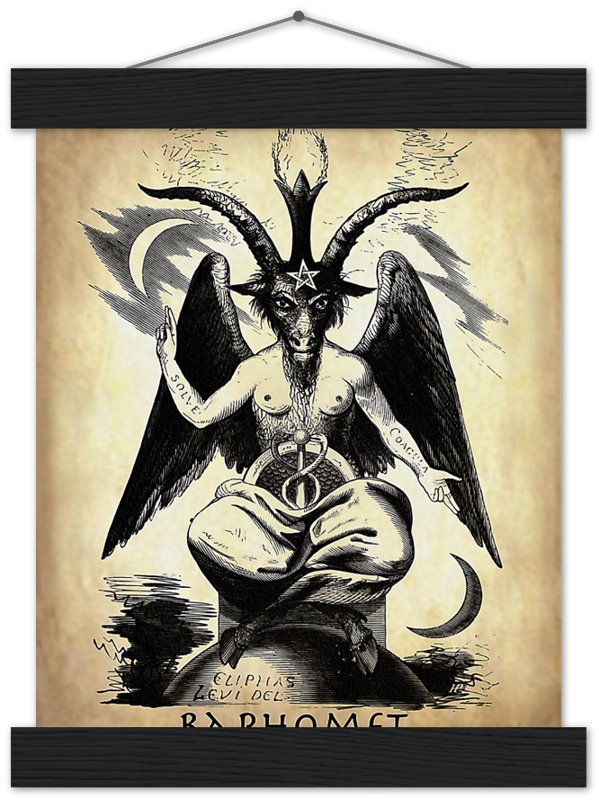 Baphomet Poster, Parchment Devil Halloween Wall Art, Satanic Goat Giant Poster - WallArtPrints4U