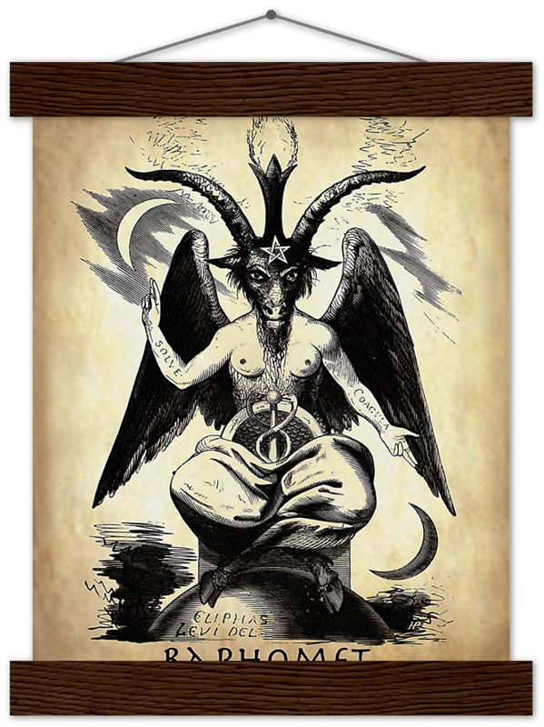 Baphomet Poster, Parchment Devil Halloween Wall Art, Satanic Goat Giant Poster - WallArtPrints4U