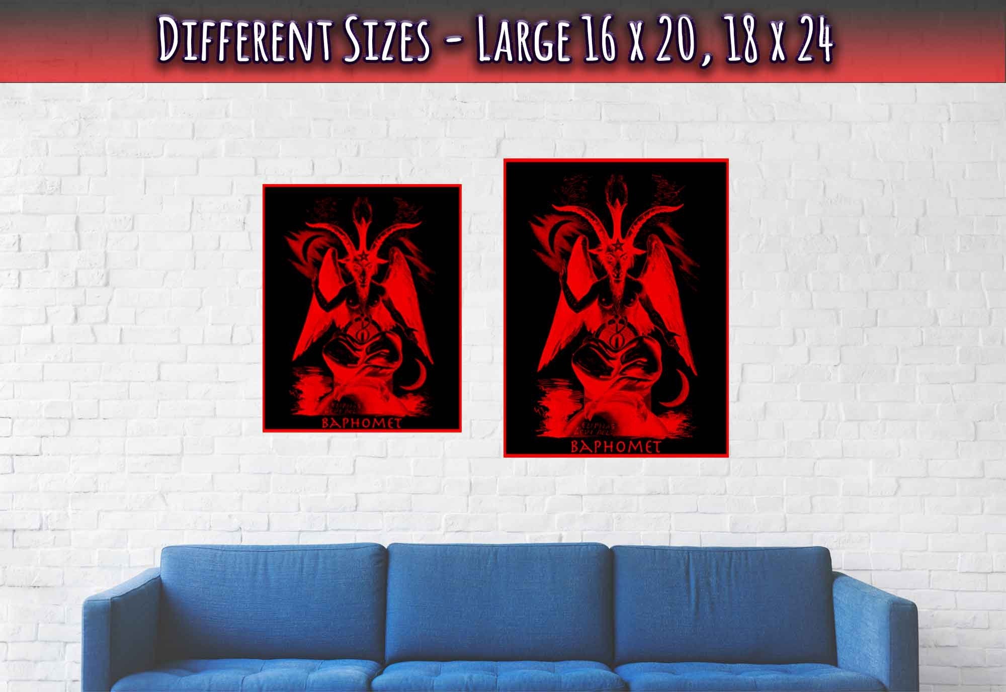 Baphomet Poster, Red Devil Halloween Wall Art, Lucifer Devil Poster - WallArtPrints4U