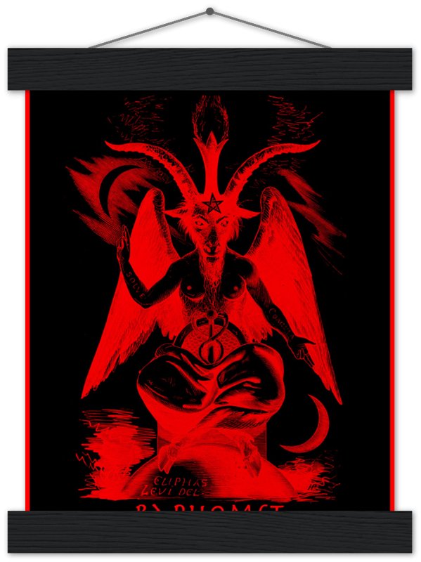 Baphomet Poster, Red Devil Halloween Wall Art, Lucifer Devil Poster - WallArtPrints4U