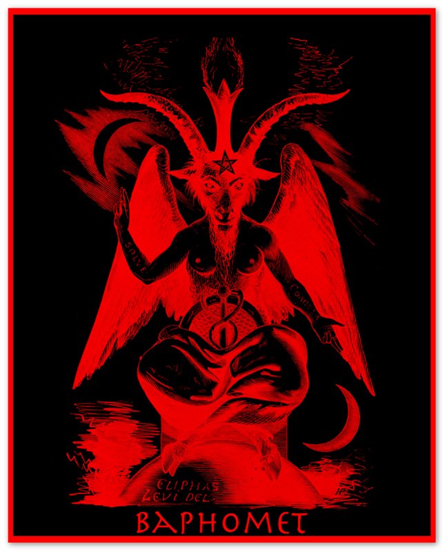 Baphomet Poster, Red Devil Halloween Wall Art, Lucifer Devil Poster - WallArtPrints4U