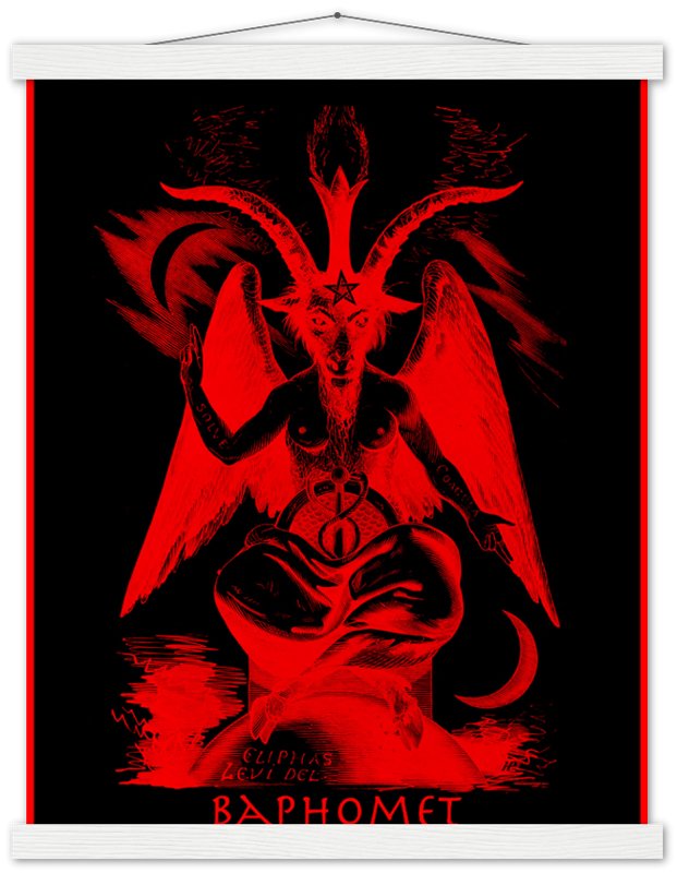 Baphomet Poster, Red Devil Halloween Wall Art, Lucifer Devil Poster - WallArtPrints4U