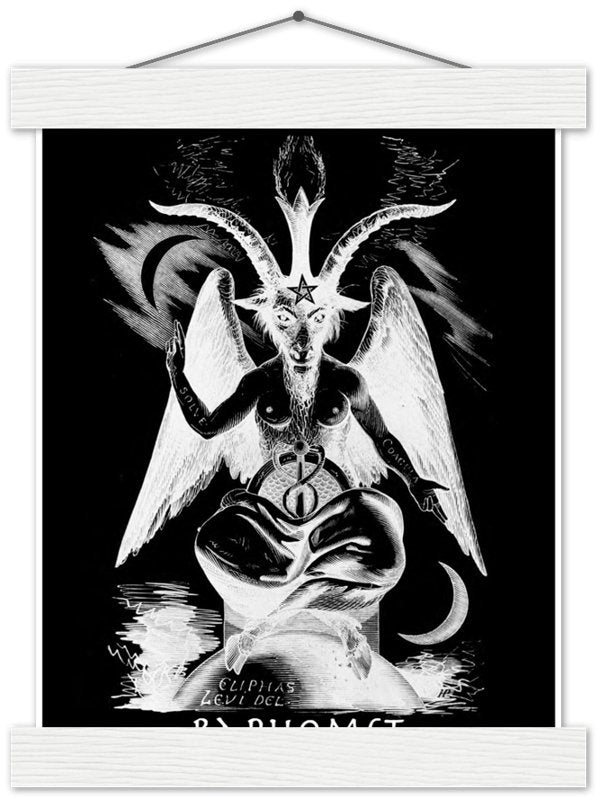 Baphomet Poster, White Devil Halloween Wall Art, Lucifer Devil Poster - WallArtPrints4U