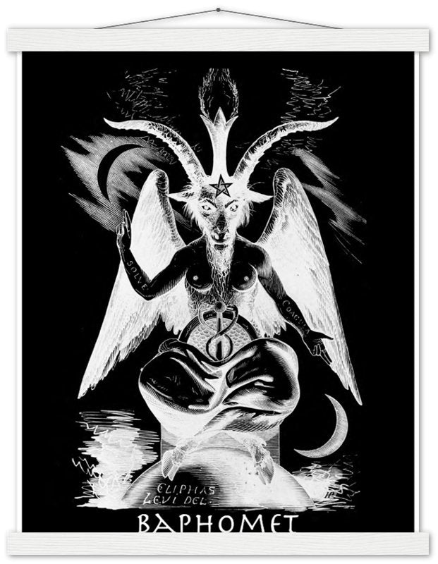 Baphomet Poster, White Devil Halloween Wall Art, Lucifer Devil Poster - WallArtPrints4U